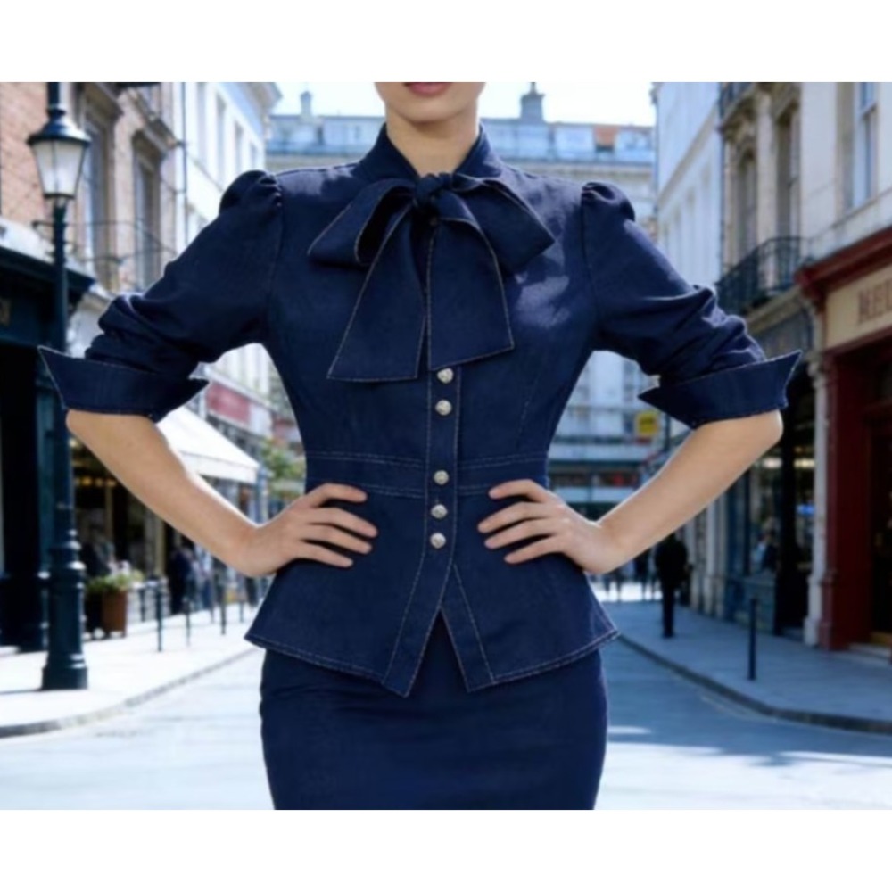 Women's dark blue EU size XXL US sz 14 Large Long sleeve shirt